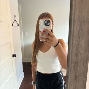 Aeropostale White Ribbed Tank Top